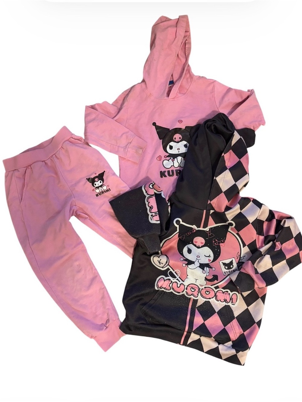 Sanrio Kuromi Pink & Black Graphic Hoodie and Jogger Set